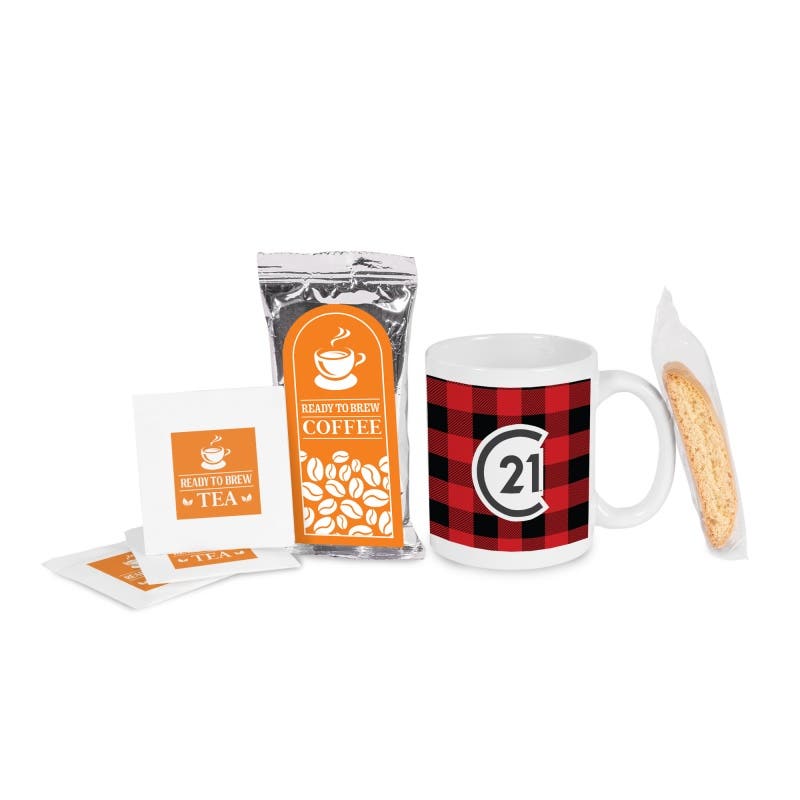 11 oz. Ceramic Mug with Biscotti & Hot Beverage Gift Box