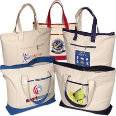 Eco-Friendly Zippered Cotton Tote - 18" x 14" x 4"