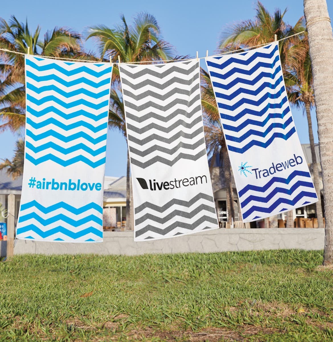 Terry Cloth Chevron Beach Towel - 30" x 60"