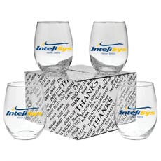 15 oz. Thank You Stemless Wine Glass Set - 4 pc.