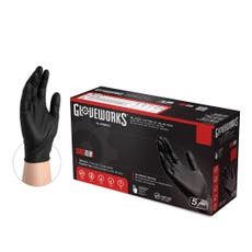 Gloveworks® Black Nitrile Industrial Latex Free Gloves (Per Box Price)