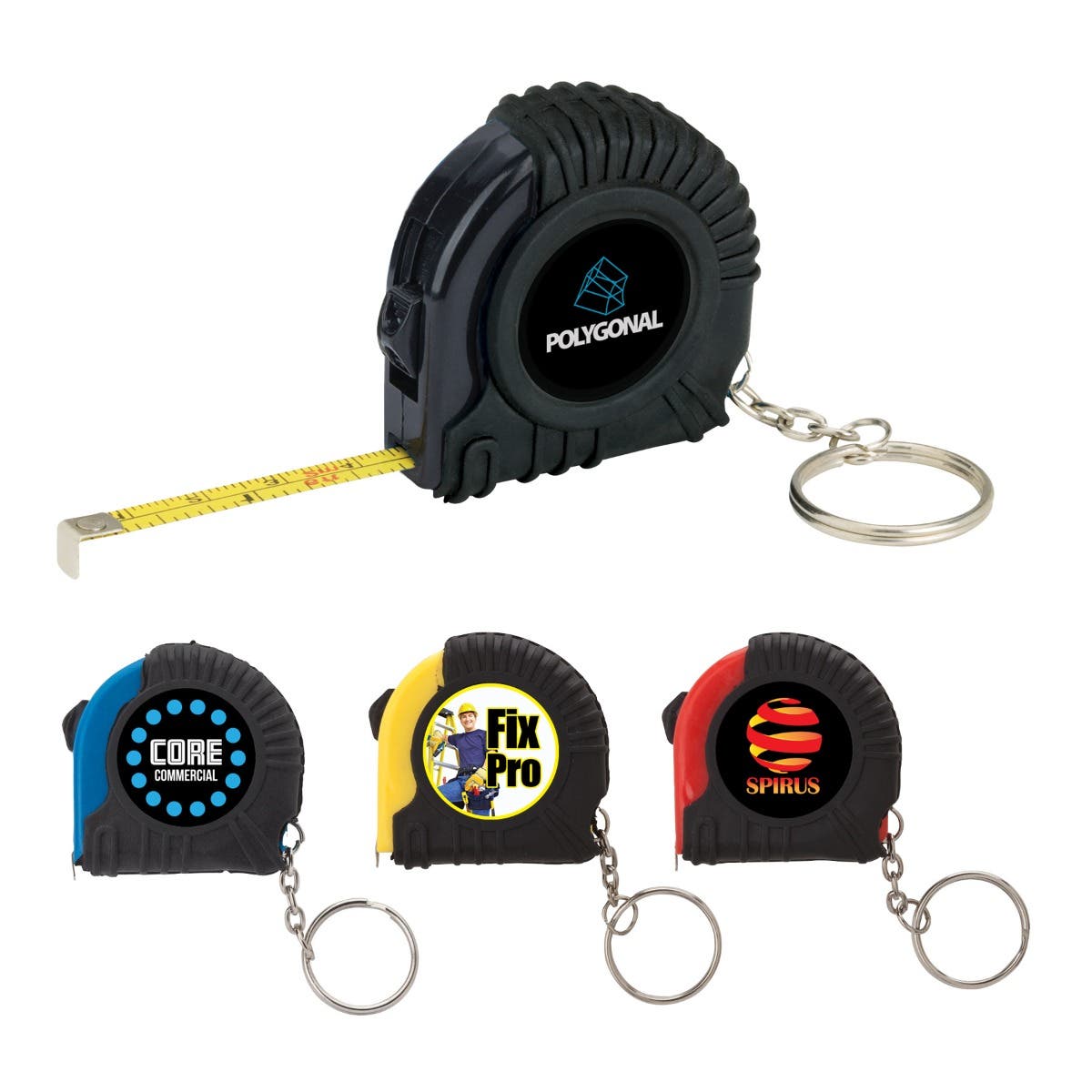 Full-Color Mini Tape Measure Keyring