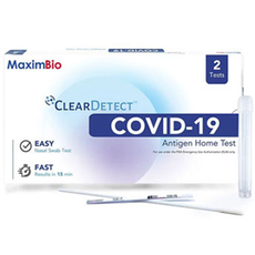 MaximBio ClearDetect COVID-19 Antigen Home Test - 2 Tests per Box (priced per test)