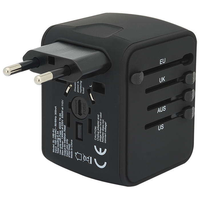 Travel Power Adapter with 4 USB Port